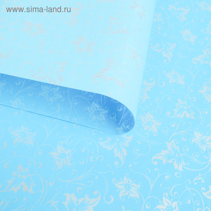 Плёнка для цветов и подарков "Цветущий луг", голубой, 70 х 100 см - Фото 1