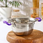 Дуршлаг из нержавеющей стали «Эдвин», d=20,5 см, с ручками, цвет МИКС - Фото 1