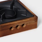 Подставка для подогрева блюд, 20×20×8 см, с деревянной подставкой - Фото 2