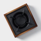 Подставка для подогрева блюд, 20×20×8 см, с деревянной подставкой - фото 4585256
