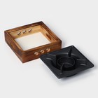 Подставка для подогрева блюд, 20×20×8 см, с деревянной подставкой - Фото 6