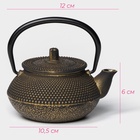 Чайник Доляна «Восточная ночь. Золото», 300 мл, с ситом, чугун, индукция, золотистый - Фото 3