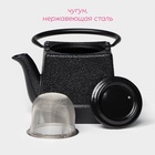Чайник Доляна «Бокей. Этно», 700 мл, с ситом, с эмалированным покрытием, индукция, чугун, чёрный - Фото 2