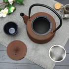 Чайник «Земляничная поляна», 800 мл, с ситом, цвет коричневый - Фото 4