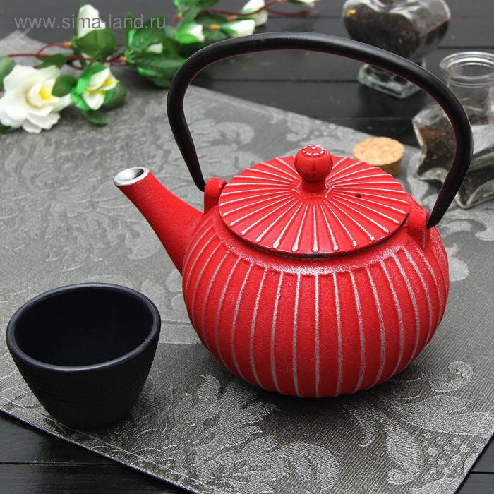 Чайник «Тео», 500 мл, с ситом, цвет красный - Фото 1