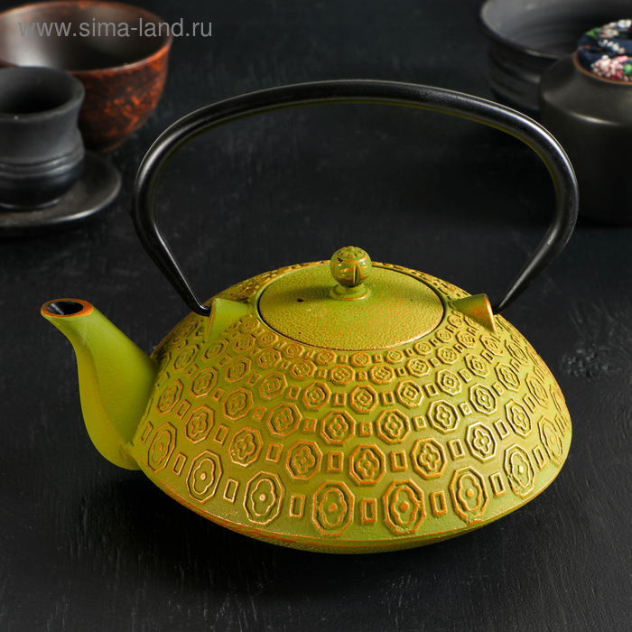 Чайник «Бурхон», 1,2 л, с ситом, цвет зелёный - Фото 1
