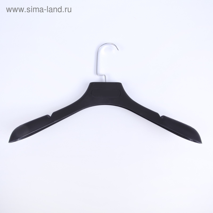 Плечики для одежды, 38×4,5×24 см, широкие плечики, покрытие Soft-Touch, цвет чёрный - Фото 1