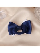 Бант для волос на резинке «Школьница», штрихи, 6 см, бело-синий - Фото 4