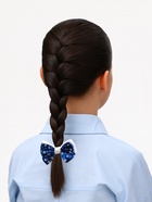 Бант для волос на резинке «Школьница», 6 см, бело-синий, МИКС - Фото 2