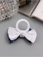 Бант для волос на резинке «Школьница», 6 см, бело-синий, МИКС - Фото 4