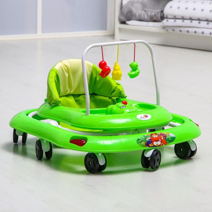 Ходунки «Маленький водитель», 8 колес, муз., зеленый - фото 1908352676