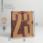 Пакет подарочный крафтовый вертикальный, упаковка, «23 Февраля», ML 23 х 27 х 8 см - Фото 1