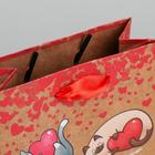 Пакет подарочный крафтовый вертикальный, упаковка, «Ты – мое счастье!», MS 18 х 23 х 10 см - Фото 3