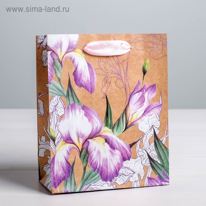 Пакет крафтовый вертикальный «Нежность», MS 18 × 23 × 8 см - Фото 1