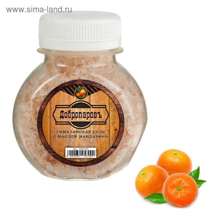 Гималайская красная соль "Добропаровъ" с маслом мандарина, 2-5мм, 150гр - Фото 1