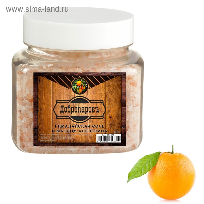 Гималайская красная соль "Добропаровъ" с маслом апельсина, 2-5мм, 300гр - Фото 1