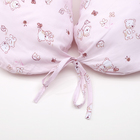 Подушка для беременных, 30х190 см, бязь, на молнии, пенополистерол, сумка, Мишка, розовый - Фото 2