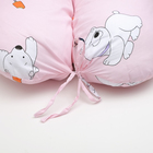 Подушка для беременных, 34х170 см, бязь, на молнии, файбер, сумка, Мишка с мороженым, розовый - Фото 2