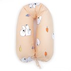 Подушка для беременных 30х190 бязь, на молнии, пенополистерол, сумка, Мишка с мороженым, цвет бежевый - Фото 1