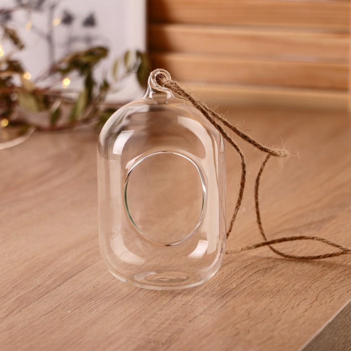 Флорариум «Цилиндр», с верёвкой, d=5×6 см, 8×12 см - Фото 1