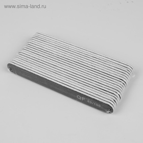 Пилка для ногтей, прямая, 80/100 грит, 18 см, фасовка 20 шт, чёрная (комплект 20 шт)