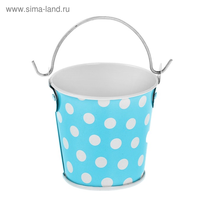 Ведерко малое «Горох», цвет голубой - Фото 1