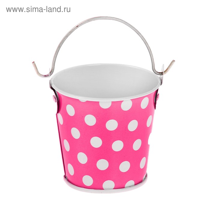 Ведерко малое «Горох», цвет розовый - Фото 1