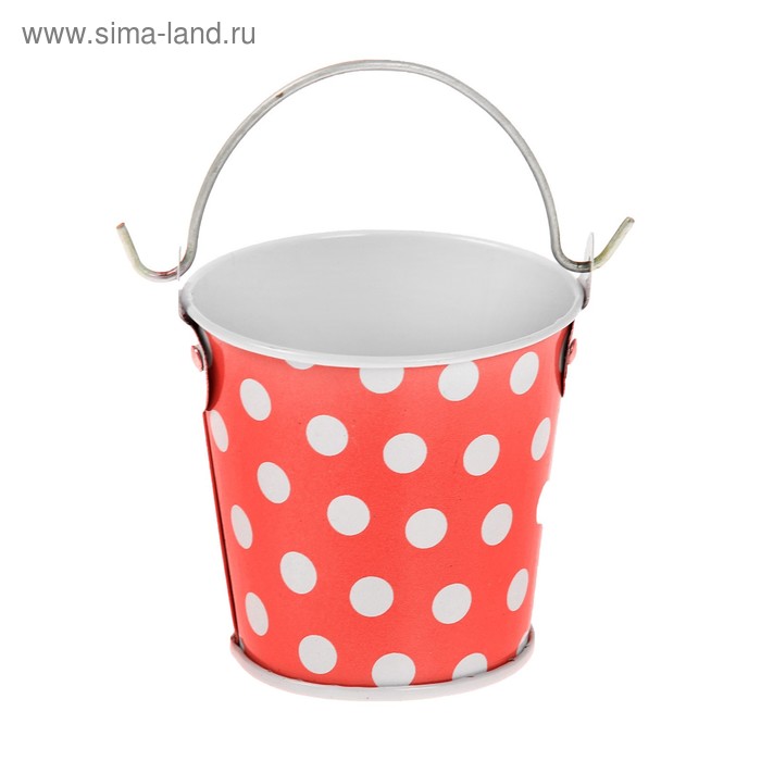 Ведерко малое «Горох», цвет красный - Фото 1