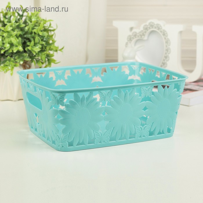 Корзинка пластиковая для хранения Доляна «Подсолнухи», цвет МИКС - Фото 1