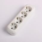 Колодка Smartbuy, 4 розетки, 16 А, 3500 Вт, с заземлением, белая - Фото 1