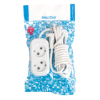 Удлинитель Smartbuy, 2 розетки, 3 м, 10 А, 2200 Вт, ПВС 2х1 мм2, без з/к, белый - Фото 2