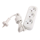 Удлинитель Smartbuy, 3 розетки, 1.5 м, 10 А, 2200 Вт, ПВС 2х1 мм2, без з/к, белый - Фото 1