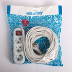 Удлинитель Smartbuy, 3 розетки, 15м, 16А, 3500 Вт, ПВС 3х1 мм2, с з/к, с выкл., белый - Фото 2