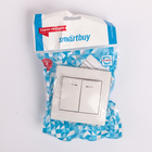 Выключатель Smartbuy "Венера", 10 А, 2 клавиши, с индикатором, белый - Фото 3