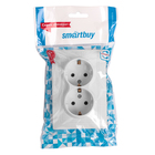 Розетка Smartbuy «Венера», двухместная, керамика, 16 А, с заземлением, белая - Фото 3