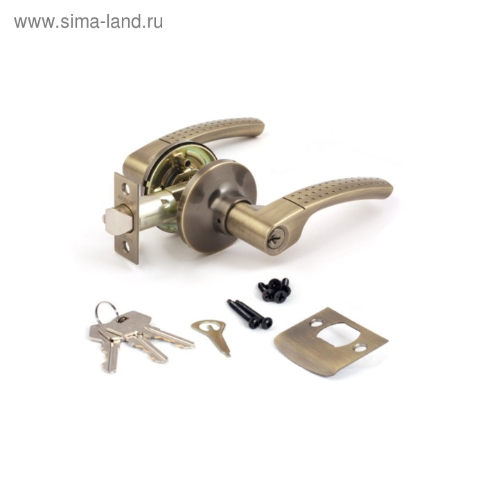 Ручка-защёлка APECS 8026-01-AB, с ключом, с фиксатором, цвет бронза - Фото 1