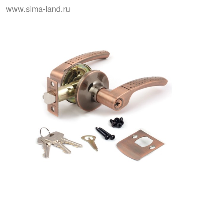 Ручка-защёлка APECS 8026-01-AC, с ключом, с фиксатором, цвет медь - Фото 1