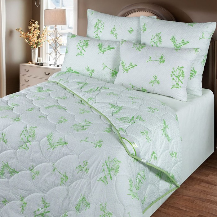 Одеяло обл. 220х205 см, бамбуковое волокно, ткань глосс-сатин, п/э 100% - фото 1908352796
