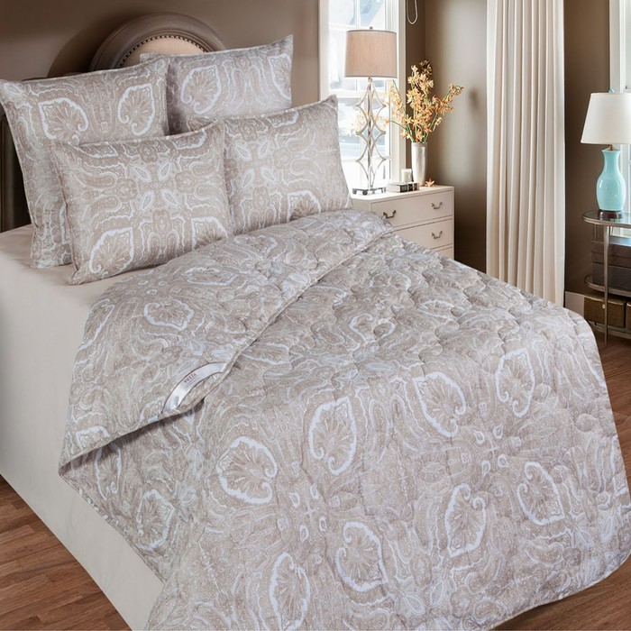 Одеяло 220х205 см, шерсть верблюда, ткань тик, п/э 100% - Фото 1