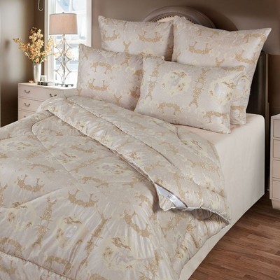 Одеяло стандарт, 172×205 см, шерсть верблюда, ткань глосс-сатин