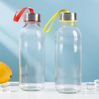 Бутылка для воды стеклянная «Лидо», 500 мл, h=22,5 см, цвет ремешка МИКС - Фото 3