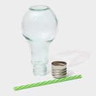 Бокал для коктейля Доляна «Лампочка», 500 мл, с трубочкой, откручивающаяся крышка, стекло, прозрачный - Фото 6