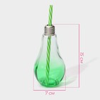 Бокал для коктейля Доляна «Лампочка», 280 мл, 7×15 см, с трубочкой, стекло, МИКС - Фото 2