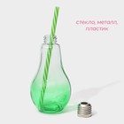 Бокал для коктейля Доляна «Лампочка», 280 мл, 7×15 см, с трубочкой, стекло, МИКС - Фото 3