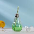 Бокал для коктейля Доляна «Лампочка», 250 мл, с трубочкой, откручивающаяся крышка, стекло, МИКС - Фото 2