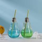 Бокал для коктейля Доляна «Лампочка», 250 мл, с трубочкой, откручивающаяся крышка, стекло, МИКС - Фото 6