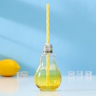 Бокал для коктейля Доляна «Лампочка», 250 мл, с трубочкой, откручивающаяся крышка, стекло, МИКС - Фото 1