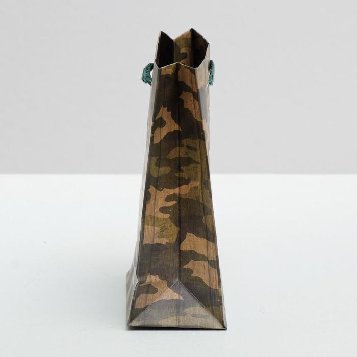 Пакет подарочный ламинированный вертикальный, упаковка, «С Днём Защитника Отечества, 23 февраля», S 12 х 15 х 5,5 см - фото 1908352924
