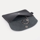 Ключница карманная на кнопке, длина 13,5 см, кольцо, цвет чёрный - Фото 3