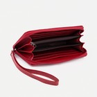 Кошелёк женский на молнии с ремешком, цвет красный - Фото 3